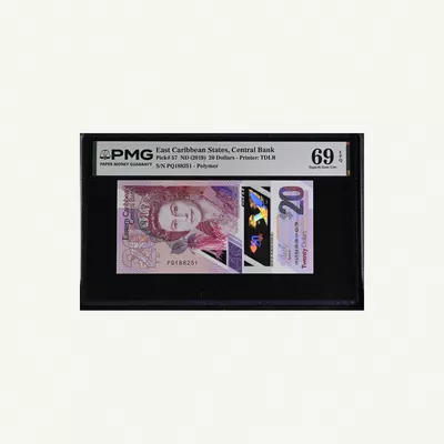 EAST CARIBBEAN STATES 20 DOLLARS BANKNOTE 2019 PMG 69-0