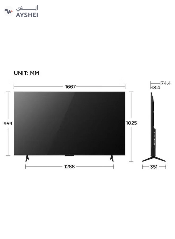 TCL 75 Inch 4K UHD Smart Google TV, HDR 10, Dolby Audio, Dynamic Color Enhancement, Metallic Bezel-less Design (2024 Model) 75P69B Black