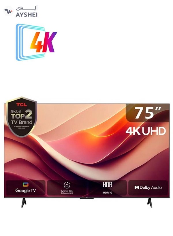 TCL 75 Inch 4K UHD Smart Google TV, HDR 10, Dolby Audio, Dynamic Color Enhancement, Metallic Bezel-less Design (2024 Model) 75P69B Black