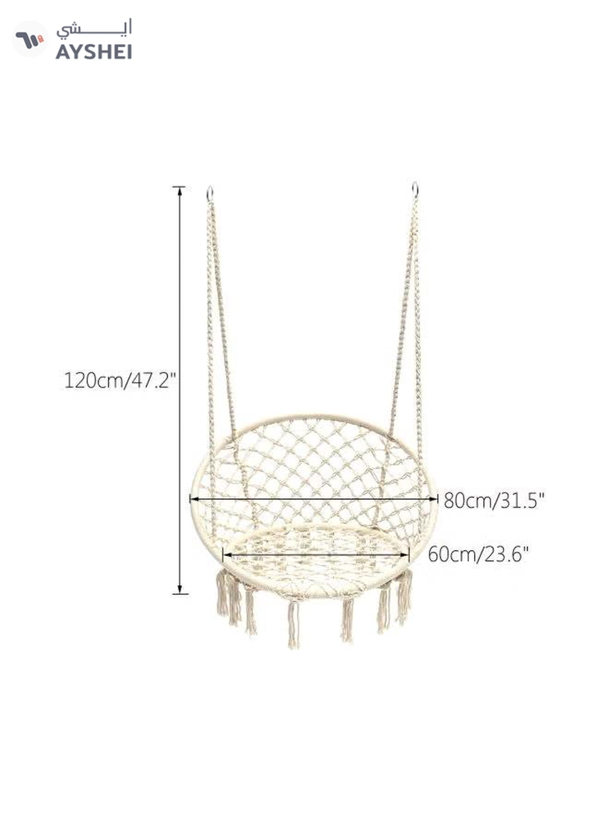 ANTILOP Round Hammock Chair Swing White-5-5