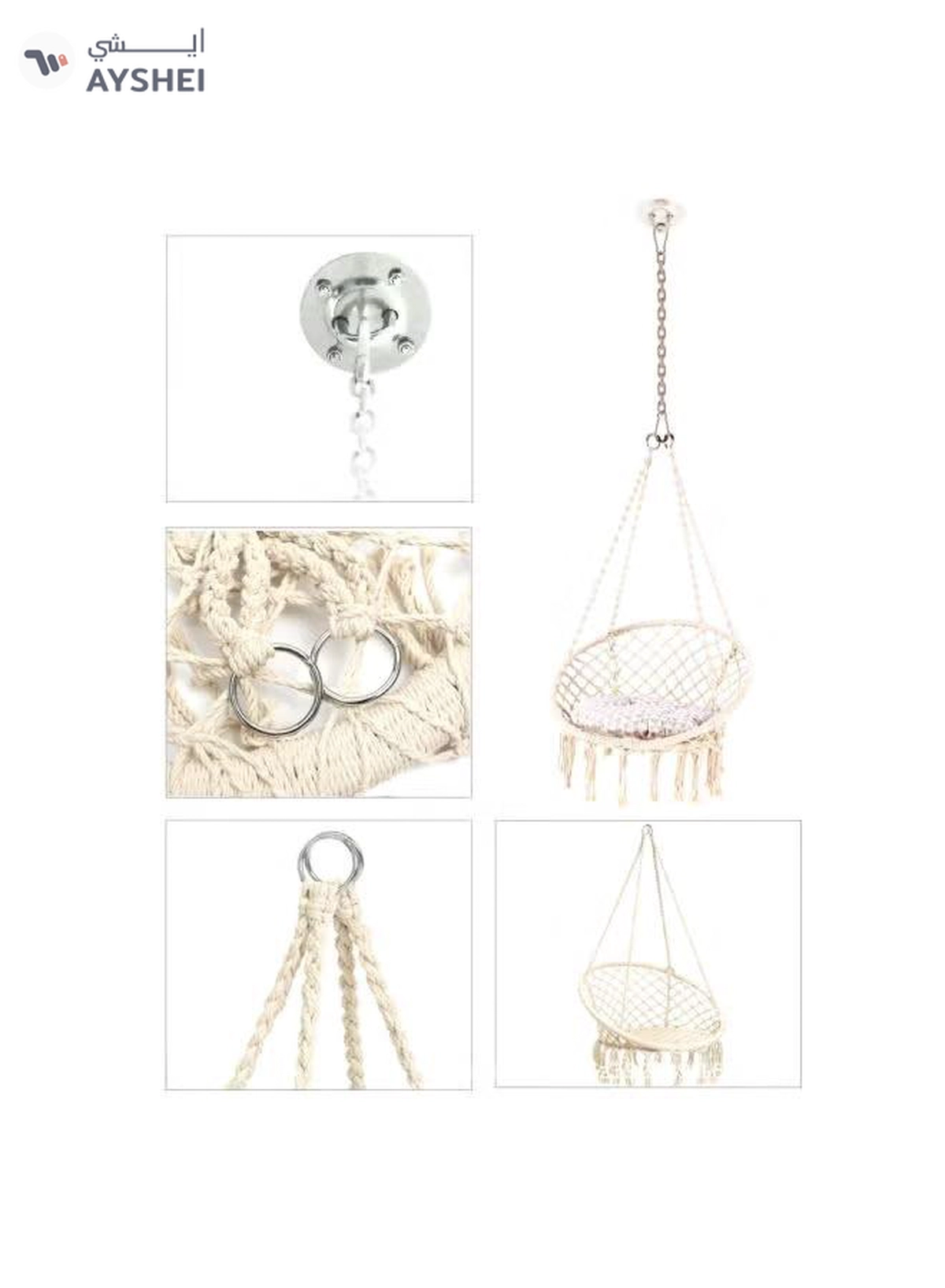 ANTILOP Round Hammock Chair Swing White-1-1