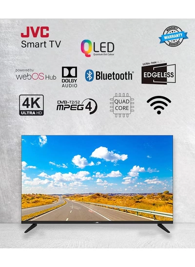 JVC 55 Inch Edgeless QLED 4K UHD WebOS Smart TV With Bluetooth, Magic Remote And Dolby Audio-2024 Model LT-55NQ7145 Black-1
