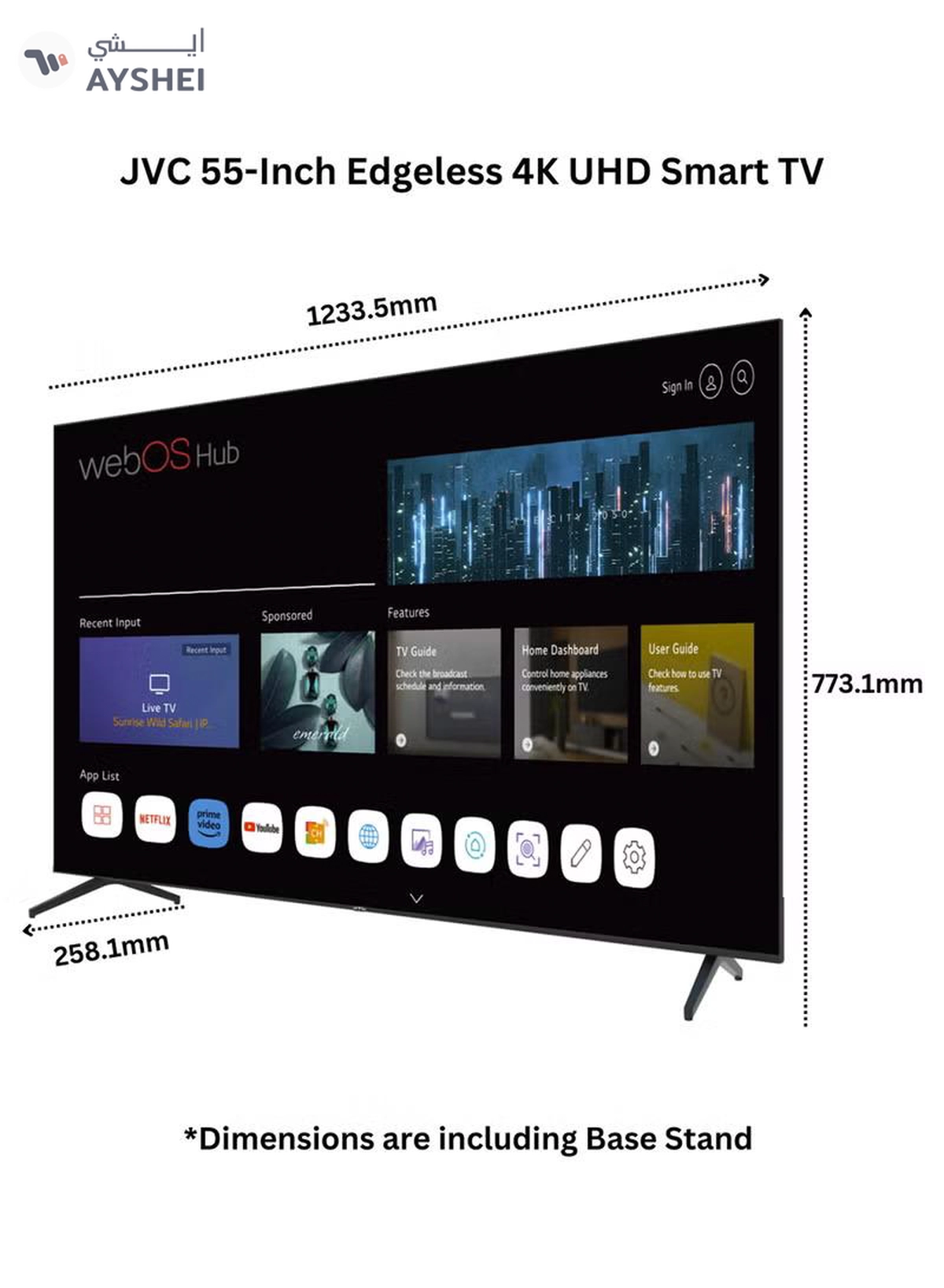JVC 55 Inch Edgeless QLED 4K UHD WebOS Smart TV With Bluetooth, Magic Remote And Dolby Audio-2024 Model LT-55NQ7145 Black-2-2