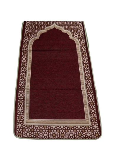 Yuwell Foldable Prayer Mat with Back Support & Carrying Bag, 2-in-1 Prayer Rug Sajadah, Anti-Slip Islamic Salah Mat 110×60CM for Men & Women, Portable Ramadan & Eid Gift Maroon-6