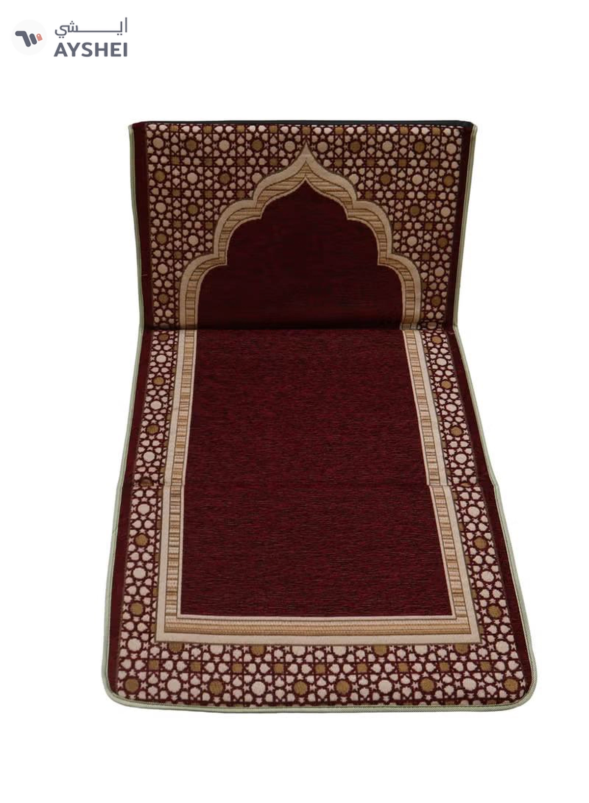 Yuwell Foldable Prayer Mat with Back Support & Carrying Bag, 2-in-1 Prayer Rug Sajadah, Anti-Slip Islamic Salah Mat 110×60CM for Men & Women, Portable Ramadan & Eid Gift Maroon-5-5
