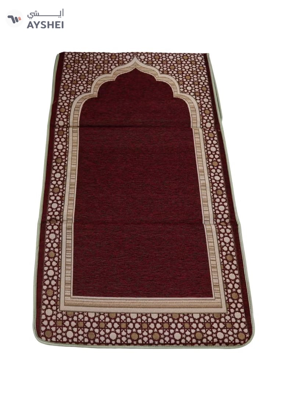 Yuwell Foldable Prayer Mat with Back Support & Carrying Bag, 2-in-1 Prayer Rug Sajadah, Anti-Slip Islamic Salah Mat 110×60CM for Men & Women, Portable Ramadan & Eid Gift Maroon