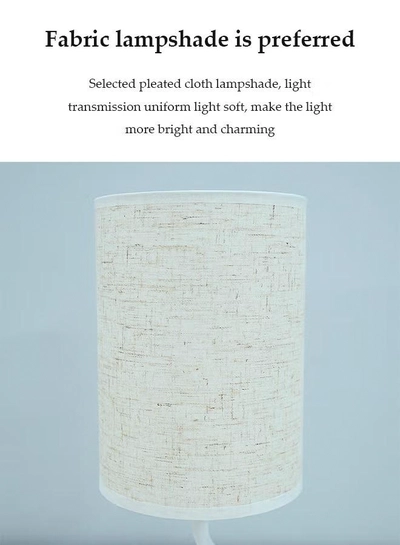 DUNISO Bedside table lamp, USB fabric bedroom lamp, multifunctional desk lamp with fabric lampshade, three color multi-level adjustable, with bracket, suitable for living room, study, bedroom and office-3