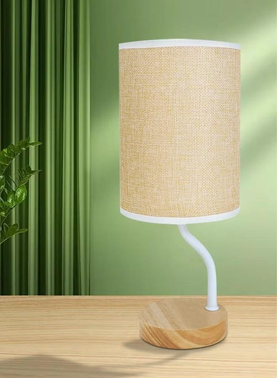 DUNISO Bedside table lamp, USB fabric bedroom lamp, multifunctional desk lamp with fabric lampshade, three color multi-level adjustable, with bracket, suitable for living room, study, bedroom and office-5