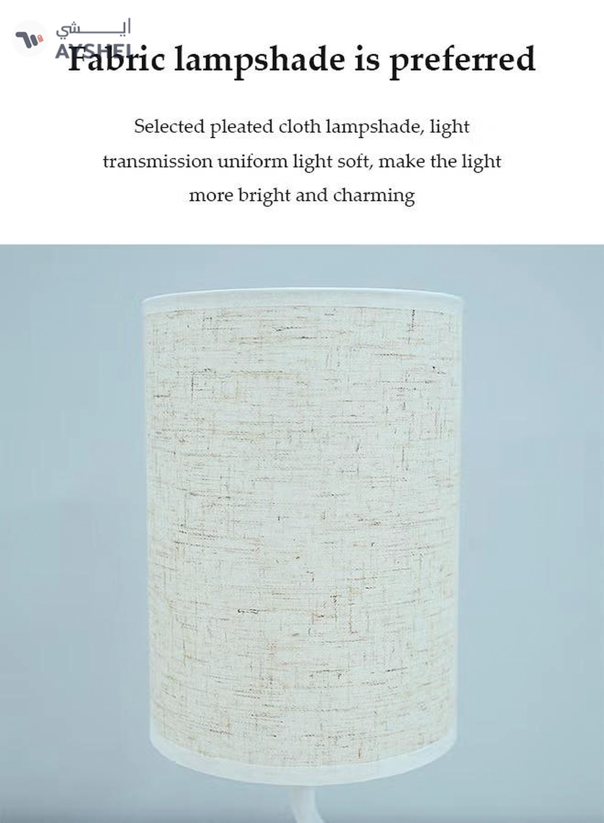 DUNISO Bedside table lamp, USB fabric bedroom lamp, multifunctional desk lamp with fabric lampshade, three color multi-level adjustable, with bracket, suitable for living room, study, bedroom and office-3-3