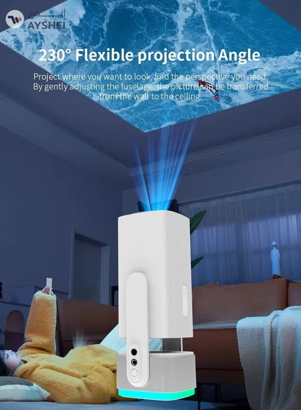 Eworld Rechargeable 5000 Lumens HD Smart Mini Projector with 4K Support, 150-Inch Screen Display