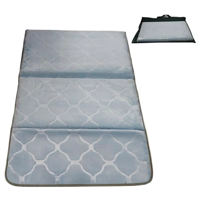 Yuwell Foldable Prayer Mat with Back Support & Carrying Bag, 2-in-1 Prayer Rug Sajadah, Anti-Slip Islamic Salah Mat Soft Velvet Mat 110×65CM for Men & Women, Portable Ramadan & Eid Gift Light Blue-0