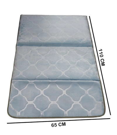 Yuwell Foldable Prayer Mat with Back Support & Carrying Bag, 2-in-1 Prayer Rug Sajadah, Anti-Slip Islamic Salah Mat Soft Velvet Mat 110×65CM for Men & Women, Portable Ramadan & Eid Gift Light Blue-1