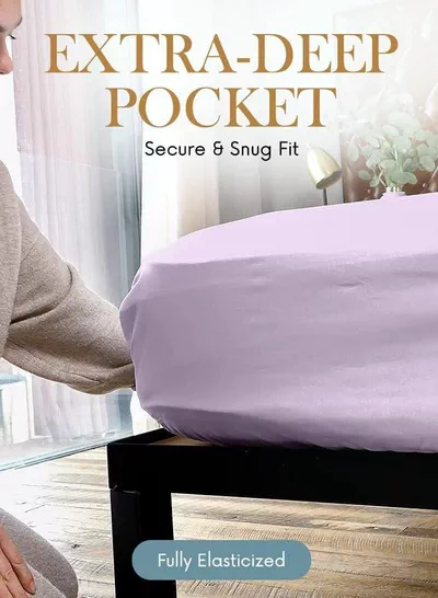6 Piece Premium King Size Bedding Set, Purple Striped Design and High Quality Microfiber Hotel Luxury Bedsheet, Soft Quilt Cover and Pillowcases-2