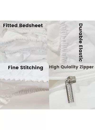 6 Piece Premium King Size Bedding Set, Purple Striped Design and High Quality Microfiber Hotel Luxury Bedsheet, Soft Quilt Cover and Pillowcases-5