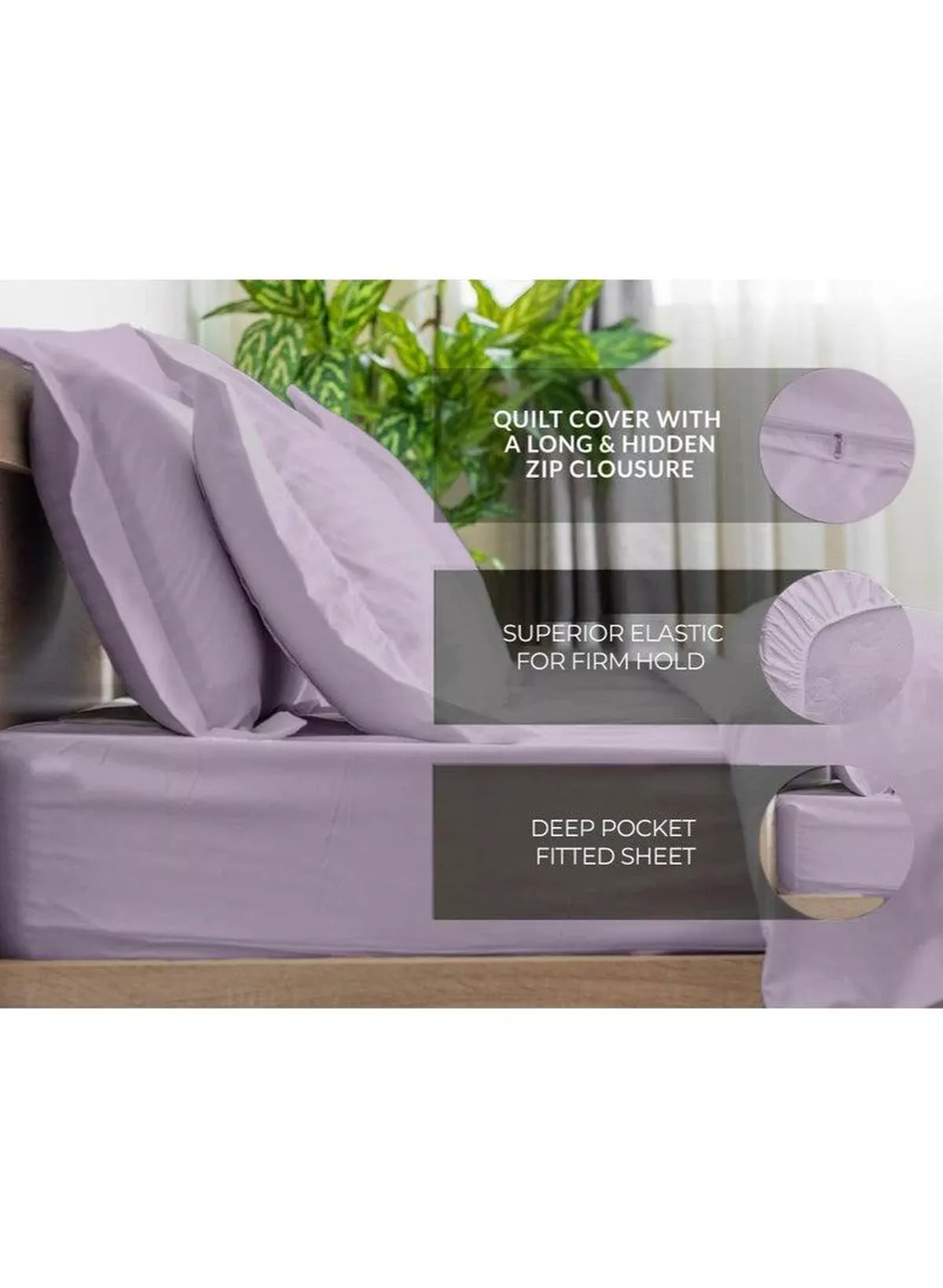 6 Piece Premium King Size Bedding Set, Purple Striped Design and High Quality Microfiber Hotel Luxury Bedsheet, Soft Quilt Cover and Pillowcases-1-1