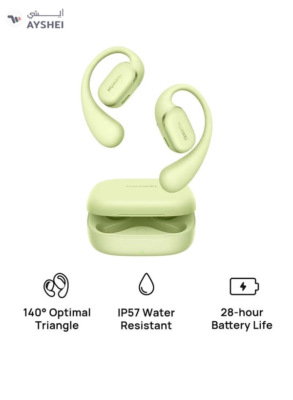HUAWEI FreeArc Open-Ear Earbuds, Bluetooth Earphones with Sterling Sound, Secure Fit and Comfort, IP57 Water Resistance, 28 Hours Playtime, Sports Earphones, iOS, Android, Windows FreeArc Green