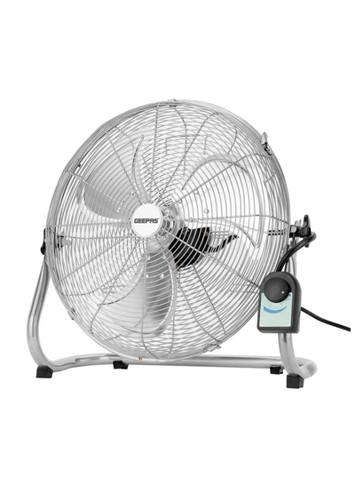 GEEPAS 18" Industrial Metal Floor Fan, 3 Pcs Factory Balanced Metal Blade, 3 Speed Options, Heavy Duty 450 MM, Powerful Copper Motor, Tilt Adjustable Head 150 W GF21196 Silver-0