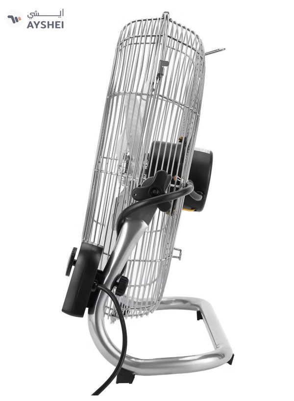 GEEPAS 18" Industrial Metal Floor Fan, 3 Pcs Factory Balanced Metal Blade, 3 Speed Options, Heavy Duty 450 MM, Powerful Copper Motor, Tilt Adjustable Head 150 W GF21196 Silver