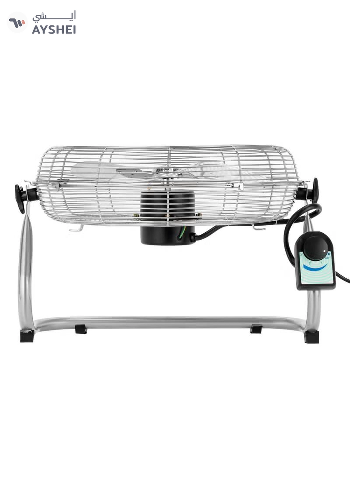 GEEPAS 18" Industrial Metal Floor Fan, 3 Pcs Factory Balanced Metal Blade, 3 Speed Options, Heavy Duty 450 MM, Powerful Copper Motor, Tilt Adjustable Head 150 W GF21196 Silver-3-3