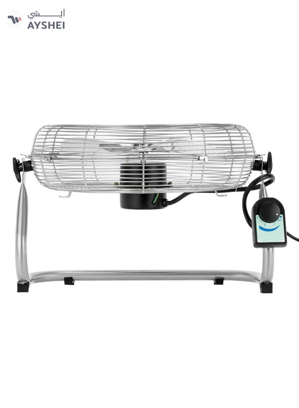 GEEPAS 18" Industrial Metal Floor Fan, 3 Pcs Factory Balanced Metal Blade, 3 Speed Options, Heavy Duty 450 MM, Powerful Copper Motor, Tilt Adjustable Head 150 W GF21196 Silver
