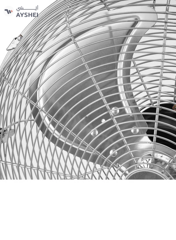 GEEPAS 18" Industrial Metal Floor Fan, 3 Pcs Factory Balanced Metal Blade, 3 Speed Options, Heavy Duty 450 MM, Powerful Copper Motor, Tilt Adjustable Head 150 W GF21196 Silver