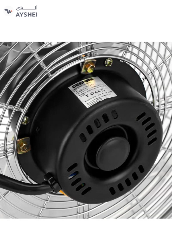GEEPAS 18" Industrial Metal Floor Fan, 3 Pcs Factory Balanced Metal Blade, 3 Speed Options, Heavy Duty 450 MM, Powerful Copper Motor, Tilt Adjustable Head 150 W GF21196 Silver