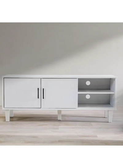 DubaiGallery TV Cabinet For Up To 32 Inches TV I Entertainment Modern Design Wall Unit Furniture I Wooden TV Stand For Living Room, Bedroom I TV Rack L120xW40xH49 cm - White-2
