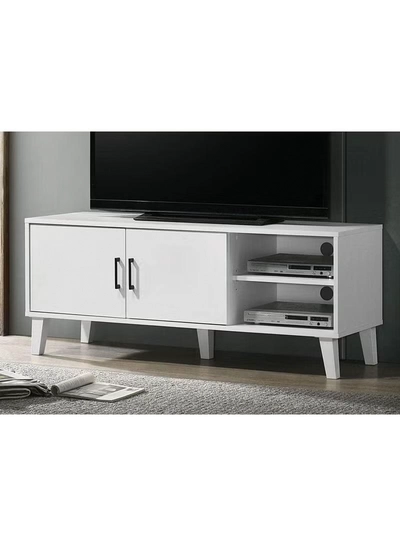 DubaiGallery TV Cabinet For Up To 32 Inches TV I Entertainment Modern Design Wall Unit Furniture I Wooden TV Stand For Living Room, Bedroom I TV Rack L120xW40xH49 cm - White-0
