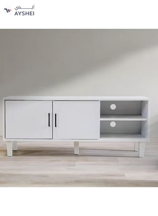 DubaiGallery TV Cabinet For Up To 32 Inches TV I Entertainment Modern Design Wall Unit Furniture I Wooden TV Stand For Living Room, Bedroom I TV Rack L120xW40xH49 cm - White