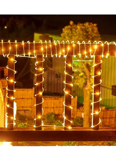 Yuwell 20M LED String Lights Outdoor Waterproof Copper Wire String Lights For Garden Fence Patio Yard And Ramadan Decoration Light Fairy Light For Wedding Indoor And Outdoor Decoration Warm White 2 Pin Plug-1
