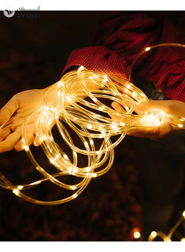 Yuwell 20M LED String Lights Outdoor Waterproof Copper Wire String Lights For Garden Fence Patio Yard And Ramadan Decoration Light Fairy Light For Wedding Indoor And Outdoor Decoration Warm White 2 Pin Plug