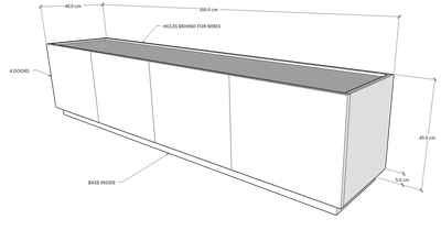 Egde TV Unit, 200 cms, Veneer-5