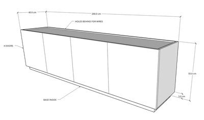 Egde TV Unit, 200 cms, Veneer-4