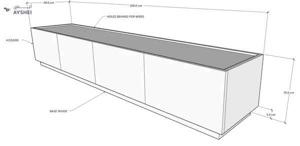 Egde TV Unit, 200 cms, Veneer