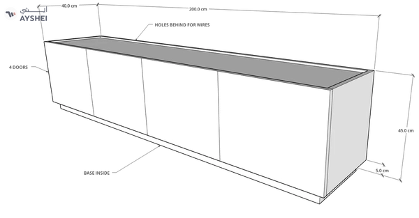 Egde TV Unit, 200 cms, Veneer