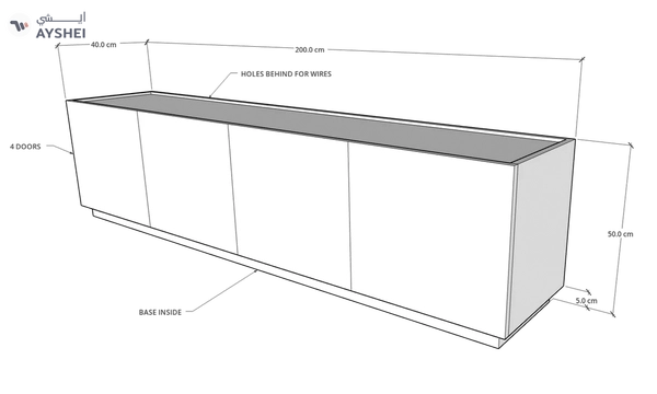 Egde TV Unit, 200 cms, Veneer