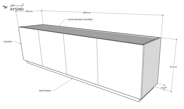 Egde TV Unit, 200 cms, Veneer