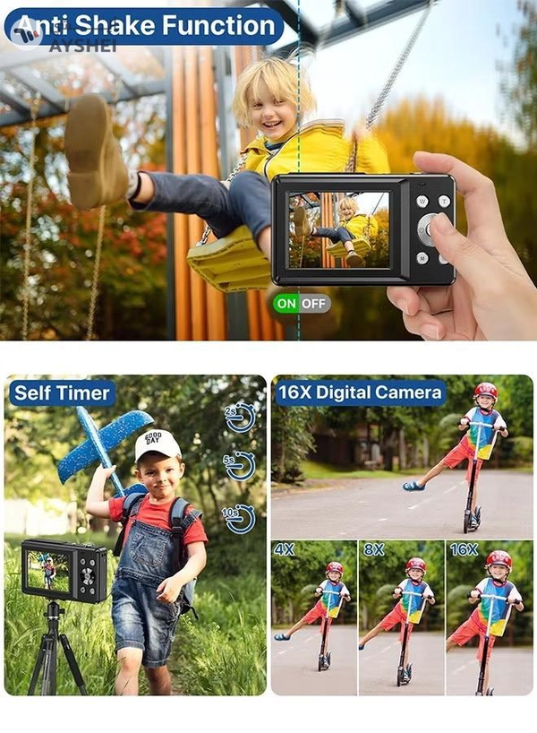 Eworld 44MP HD Digital Camera with 32GB Card, Compact Photo Camera