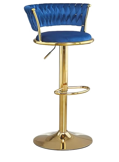 DubaiGallery Bar Stools 360° Swivel Chair with Backrest, Modern Adjustable Counter Height Barstools, Premium Velvet Upholstered Bar Stool for Kitchen Pub, Café, Counter, Bar, Restaurant-0