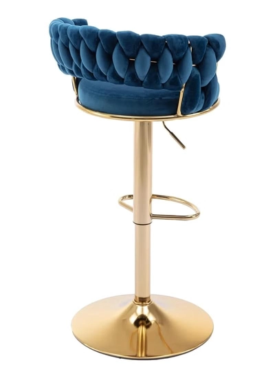DubaiGallery Bar Stools 360° Swivel Chair with Backrest, Modern Adjustable Counter Height Barstools, Premium Velvet Upholstered Bar Stool for Kitchen Pub, Café, Counter, Bar, Restaurant-2