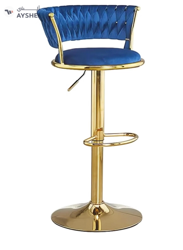 DubaiGallery Bar Stools 360° Swivel Chair with Backrest, Modern Adjustable Counter Height Barstools, Premium Velvet Upholstered Bar Stool for Kitchen Pub, Café, Counter, Bar, Restaurant