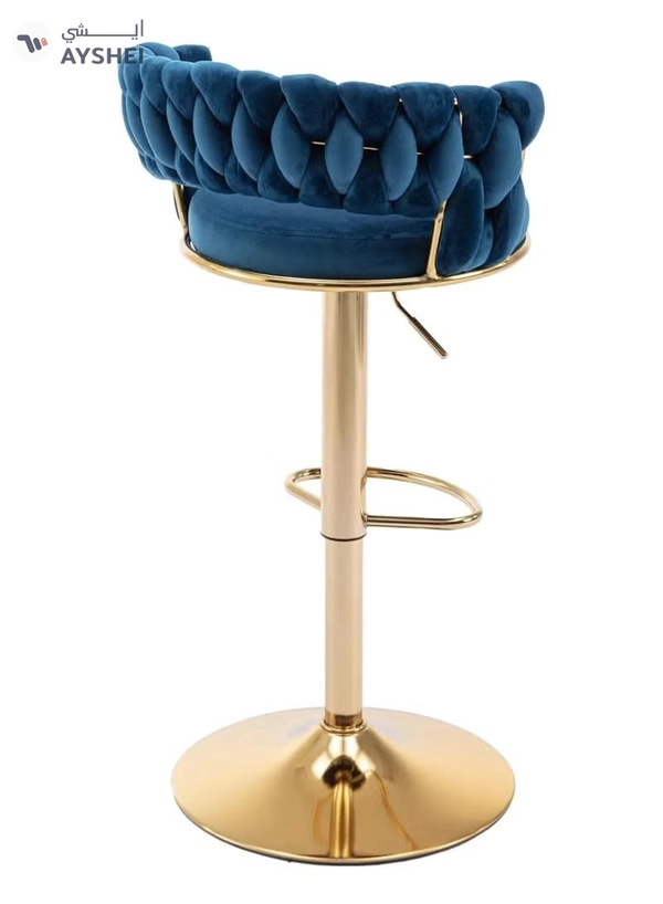 DubaiGallery Bar Stools 360° Swivel Chair with Backrest, Modern Adjustable Counter Height Barstools, Premium Velvet Upholstered Bar Stool for Kitchen Pub, Café, Counter, Bar, Restaurant