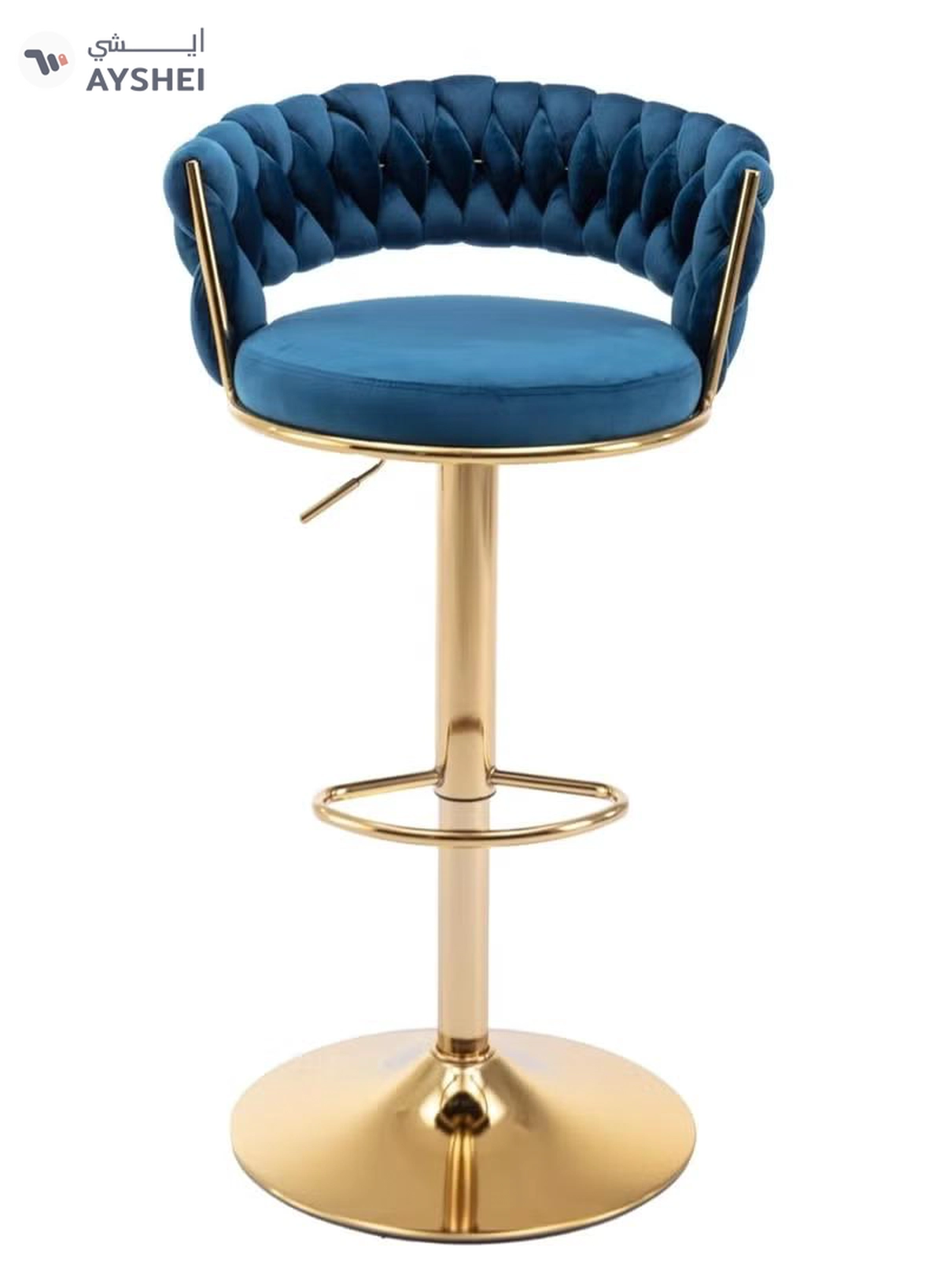 DubaiGallery Bar Stools 360° Swivel Chair with Backrest, Modern Adjustable Counter Height Barstools, Premium Velvet Upholstered Bar Stool for Kitchen Pub, Café, Counter, Bar, Restaurant-3-3