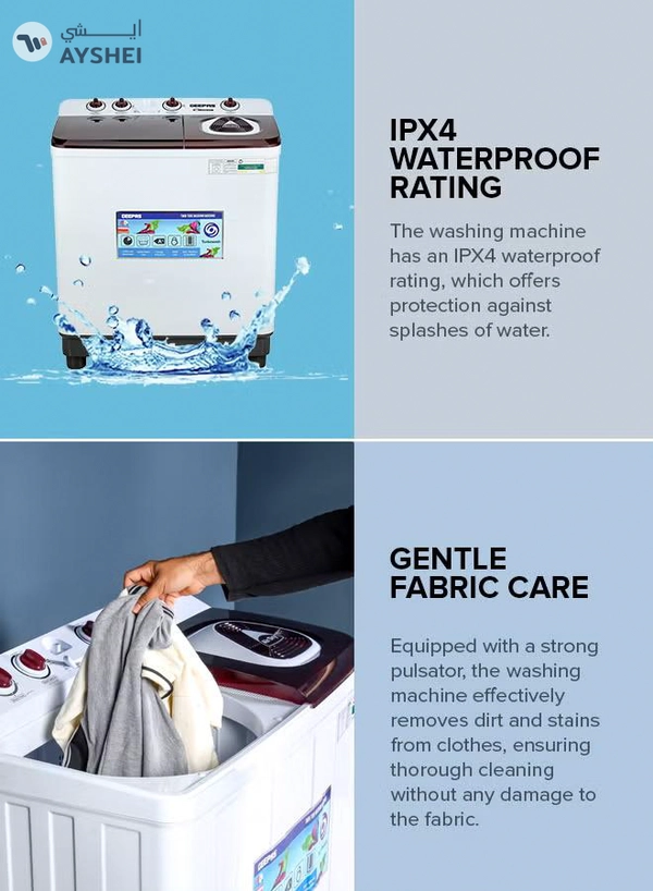 GEEPAS TwinTub Semi-Automatic 15 Kg Washing Machine | Top Load Semi Automatic Washing Machine Quick Turbo Wash |Transparent Top Lid | 15 kg 460 W GSWM18044 White/Grey/Meroon 15 kg 460 W GSWM18044 White/Grey/Meroon