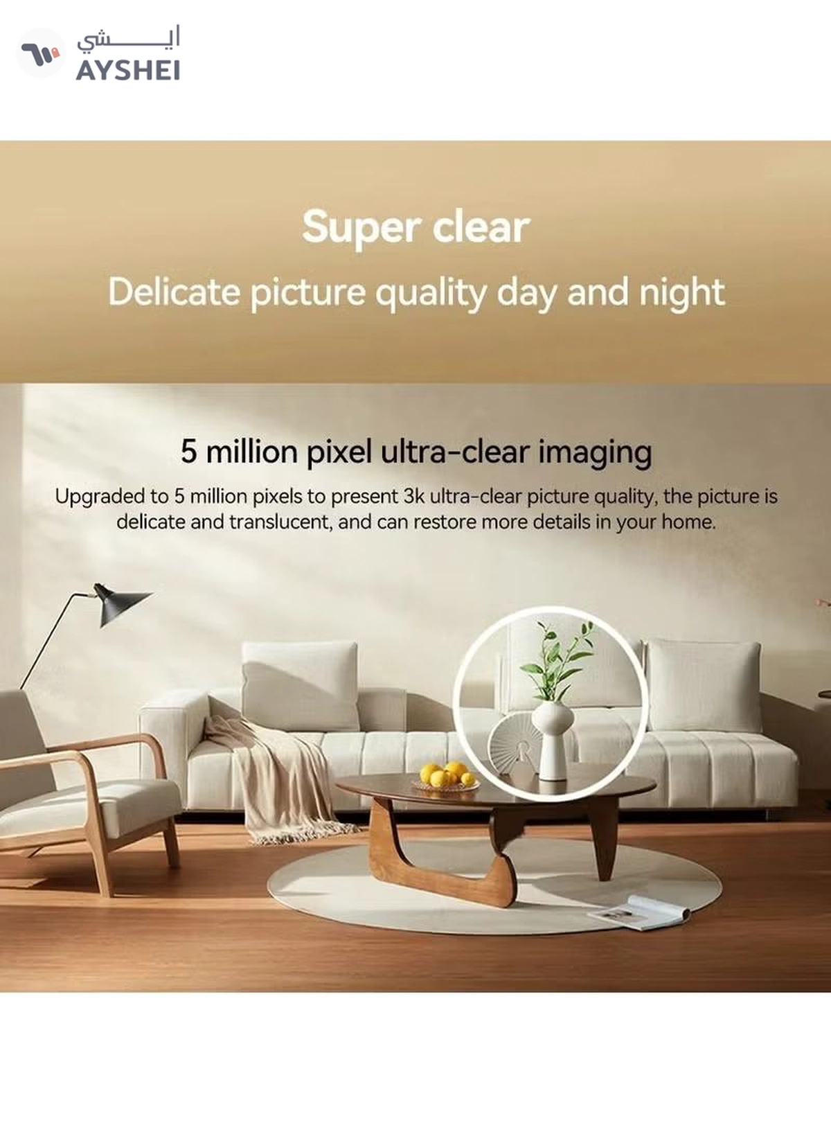 Xiaomi Smart Camera C500 Pro 5MP HDR Pet detection WiFi FullColor Night Vision Alexa Google Assistant Control-White-6-6