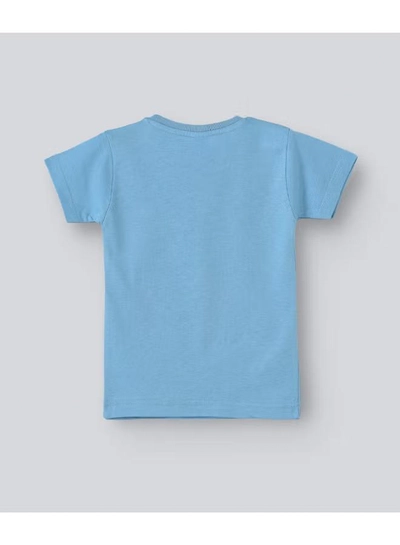 Babyqlo Eid Mubarak Round Neck T-Shirt Sky Blue/Yellow-1