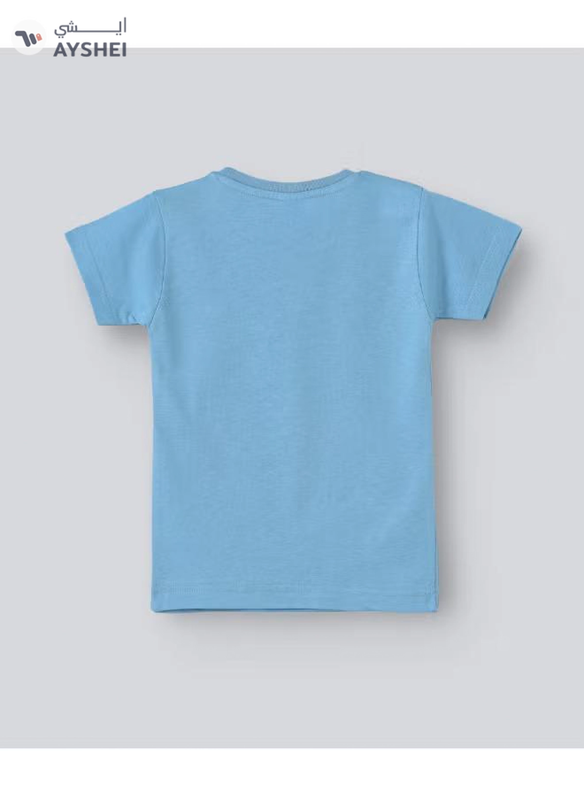 Babyqlo Eid Mubarak Round Neck T-Shirt Sky Blue/Yellow-1-1