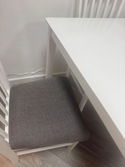 white dining table bench and 4seat-2