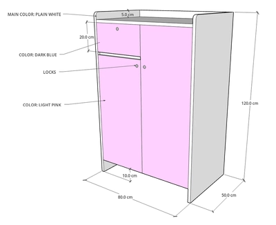 Student Locker / Wardrobe, Custom Made-1