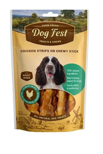 Dog Fest Chicken Strips On A Chewy Stick Treats For Adult Dogs 90 Gm-0